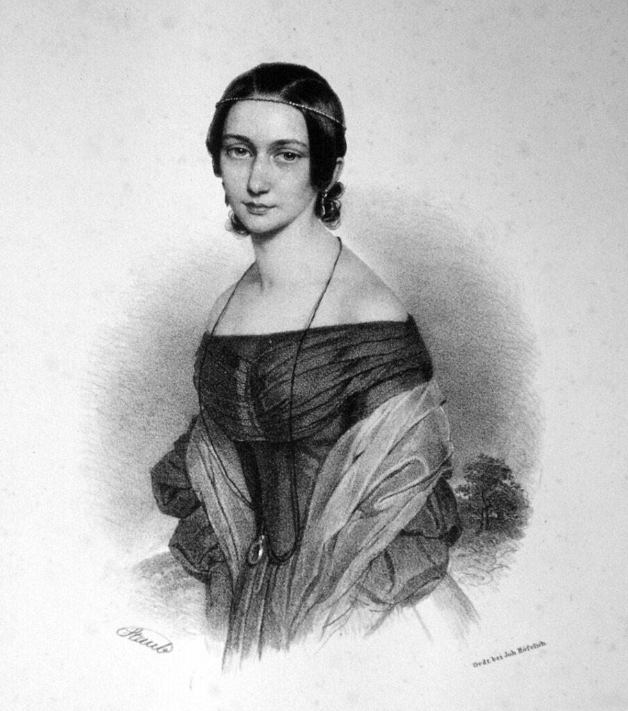 若き日のクララ・ヴィーク(のちのクララ・シューマン)の肖像画