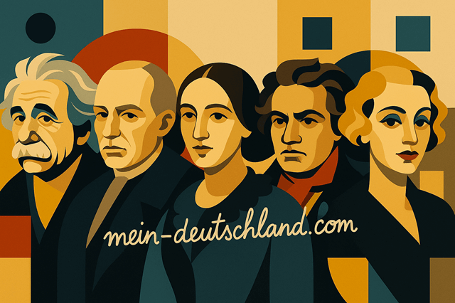ドイツの偉人・有名人を象徴するバウハウス風イラスト