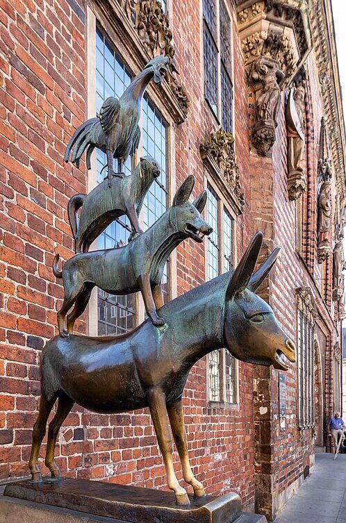 ブレーメンの音楽隊の銅像