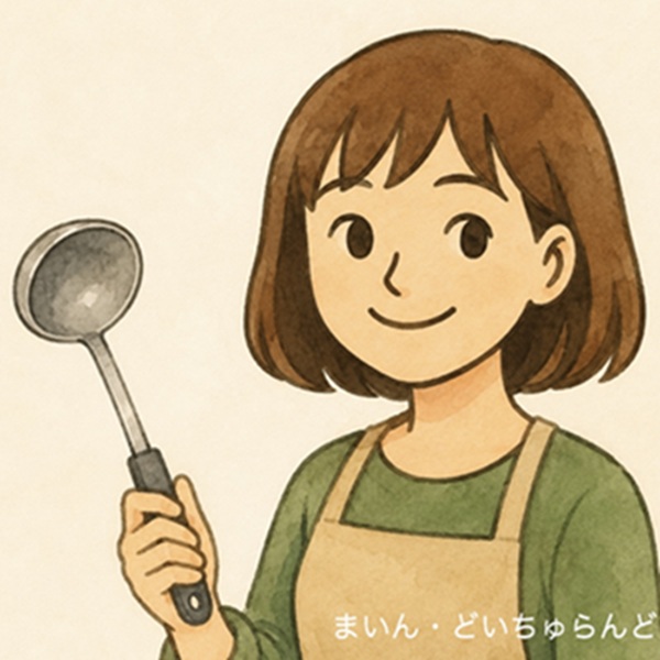 おたまを持った女性のイラスト