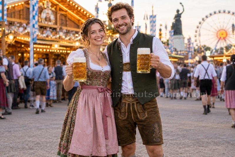 バイエルンの伝統衣装を着た男女